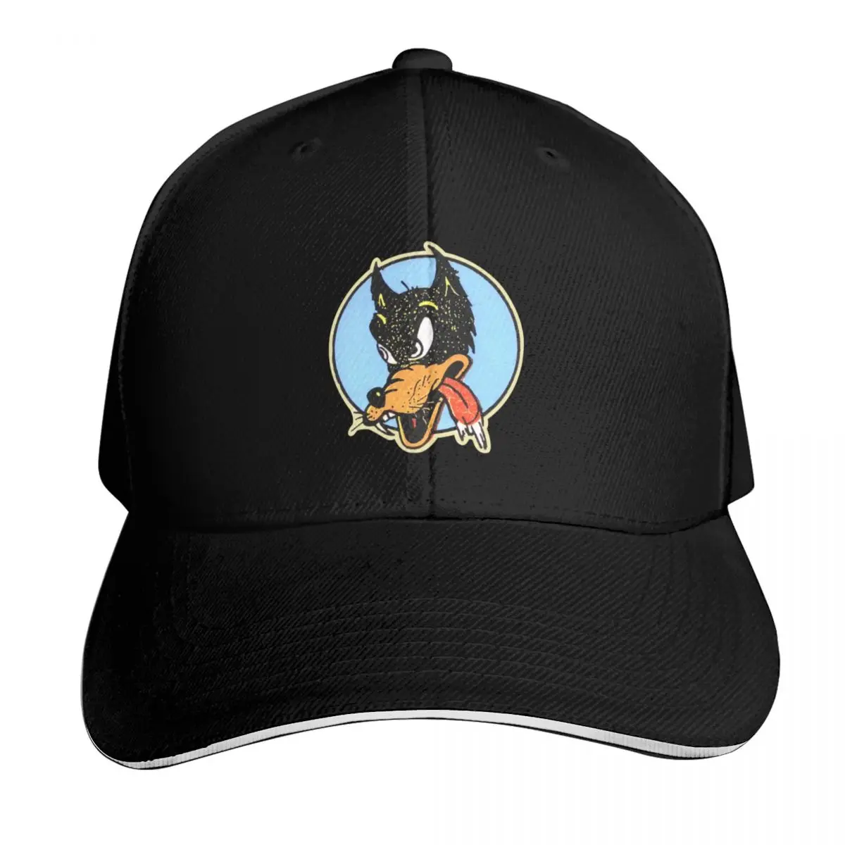 Lone Wolf Jerry Garcia Men's Black Tee Baseball Cap Summer Beach Travel Streetwear Hip Hop Trendy Vintage Retro Embroidered
