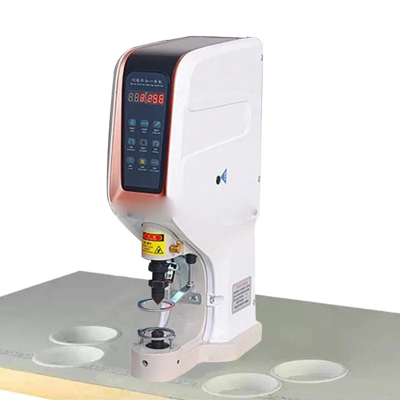 220V NEW Punching Machine Automatic Big White Four Button Machine Electric Computer Stapling Machine Air Hole Button Punching