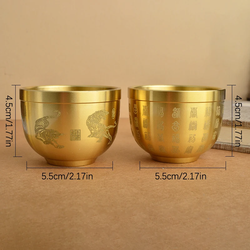 Feng Shui Treasure Bowl Vat Brass Copper Offering Bowl Small Serving Dessert Bowls Wealth Figurine Attract Wealth And Good Luck