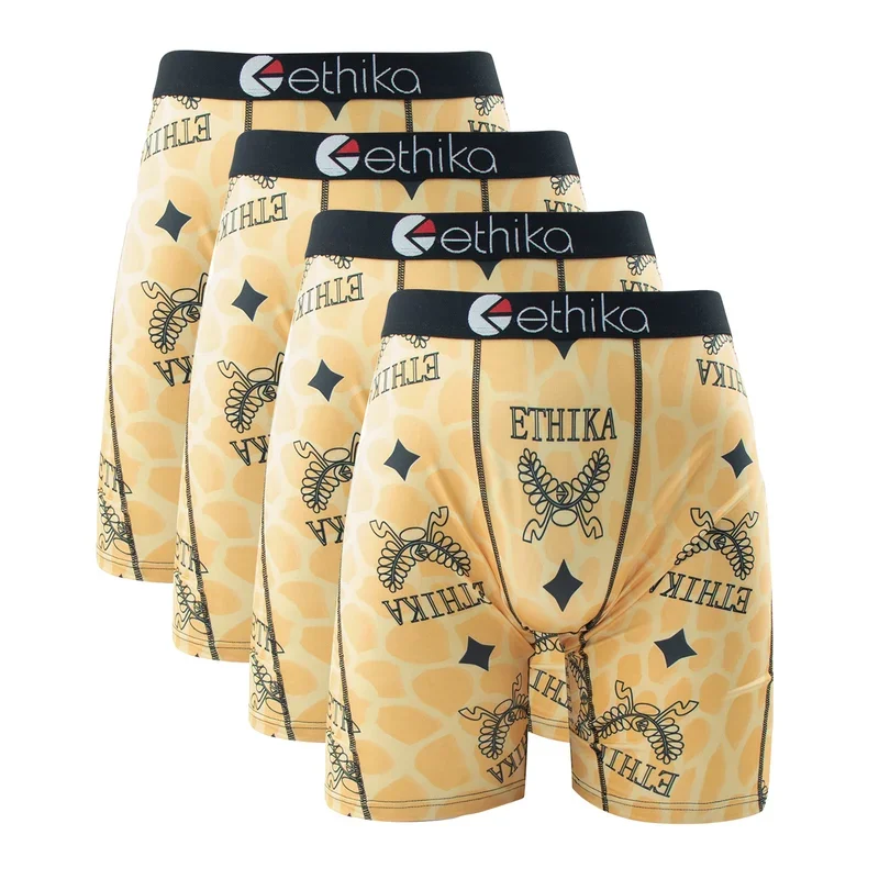 4PCs Ethika Fashion Sexy Men Underwear Boxer Shorts Printed Panties Lingerie Underpants Boxershorts Plus Size Boxers Briefs XXXL