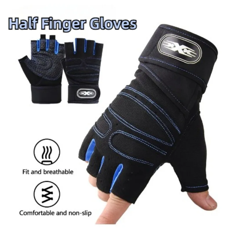 Boxing Gloves for Men Women Wrist Guard Outdoor Sports Fitness Gym Cycling Exercise Training Workout Long Wrist Fingerless Glove