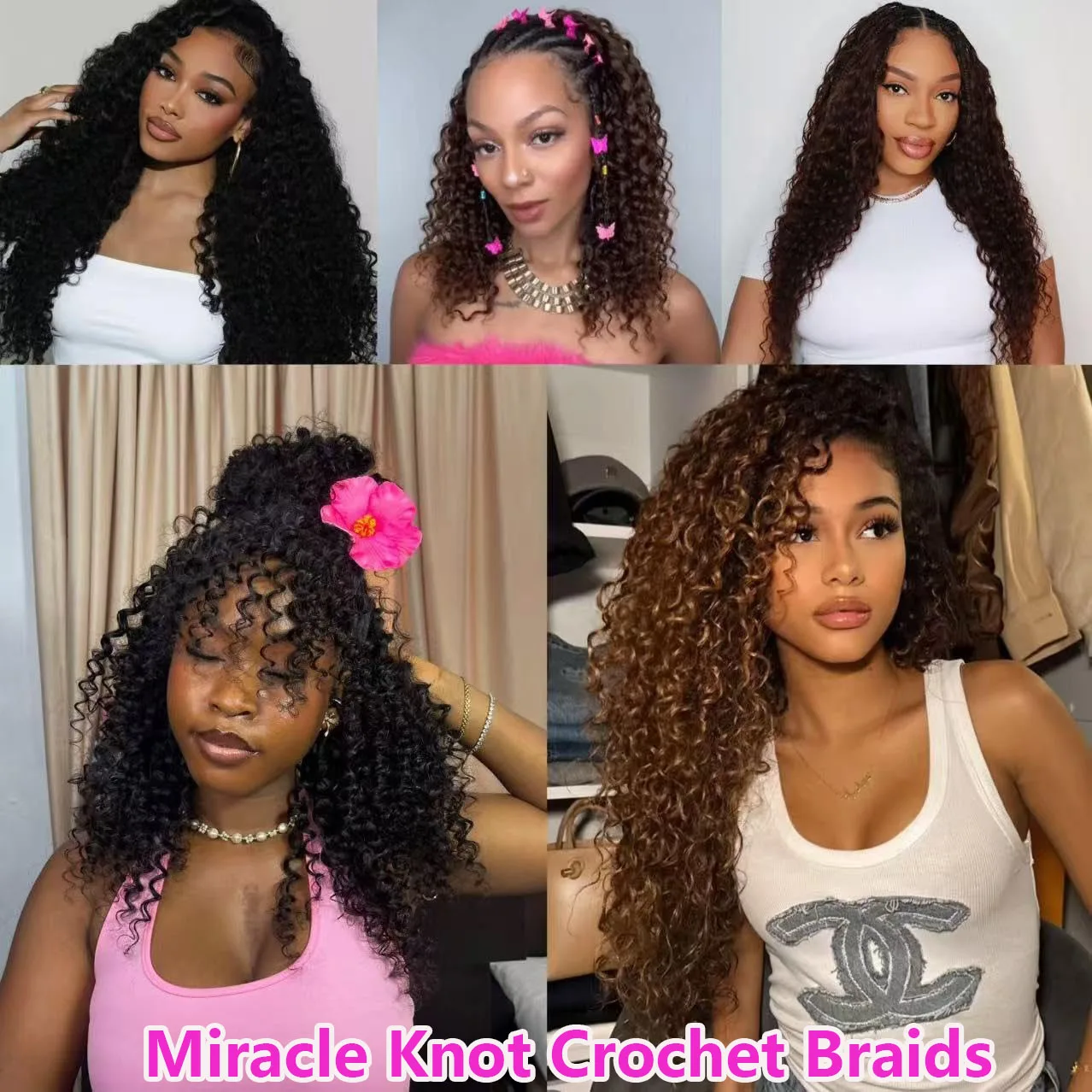 12A Small Spirals Curly Crochet Human Hair Extensions Deep Pixie Curls Crochet Hair Pre Separated Knotless Miracle Knot Braids image 6