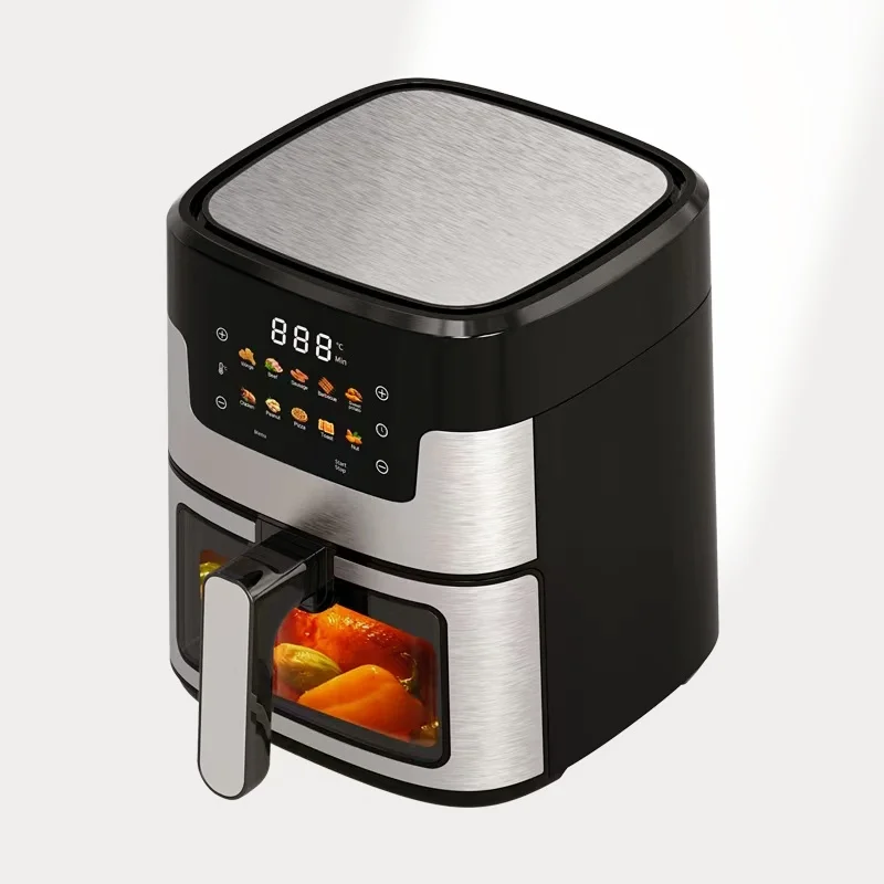 

Silvercrest Digital Control Air Fryer 4.5L to 15L Mini Rack Hot Household Air Fryer LCD Display Plastic Modern Style Silver Oil