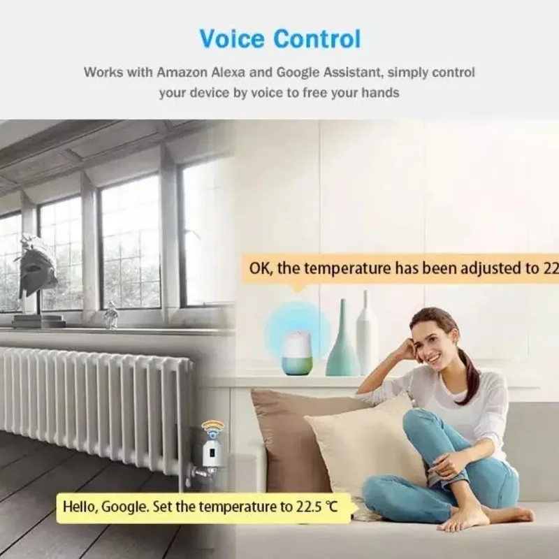 Tuya WiFi Smart TRV Thermostatic Radiator Valve APP Control for Home Hotel Water Heating System