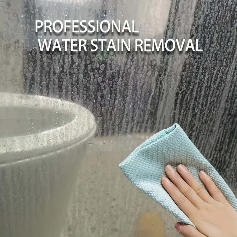 3Randomly Colored Magical Cleaning Cloth，Watermark removal glass cloth，Cleans glass without leaving any marks，Removes water stai
