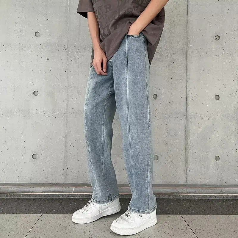 

Loose Men's Jeans Straight Leg Pants Spring Autumn High Street Cool Winter Student Long Trousers Faionable Casual Wear