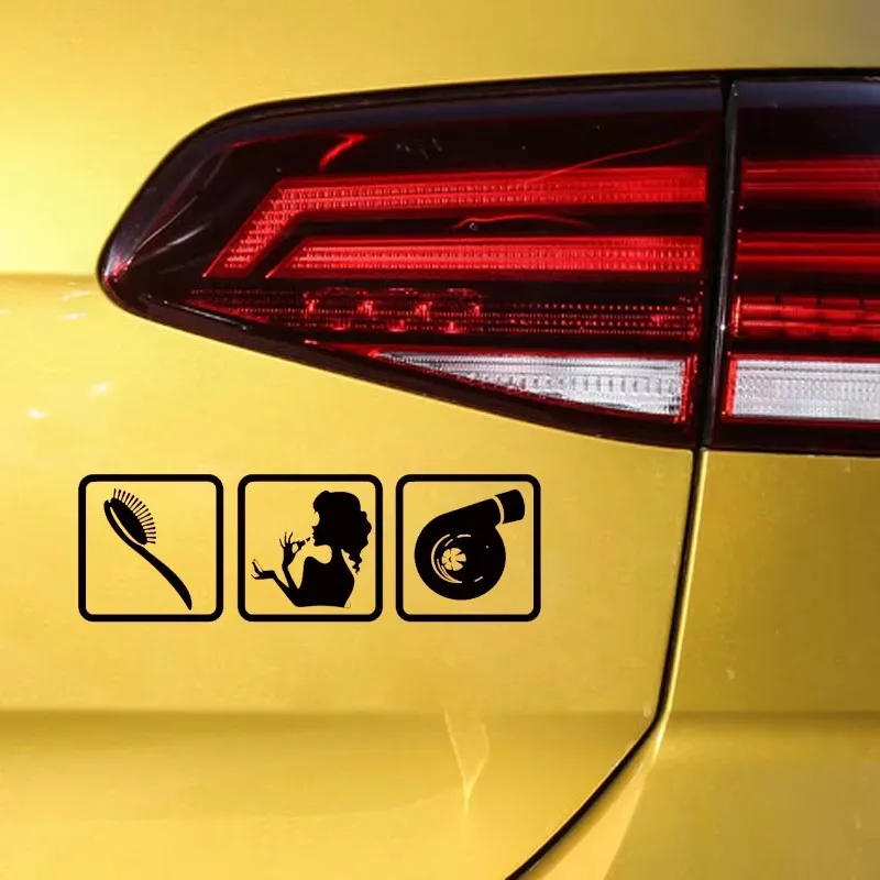 17*5.4 سم فرشاة فتاة توربو تصميم التصميم نافذة الوفير دراجة نارية الملحقات ملصقات السيارات الفينيل الزخرفية #3