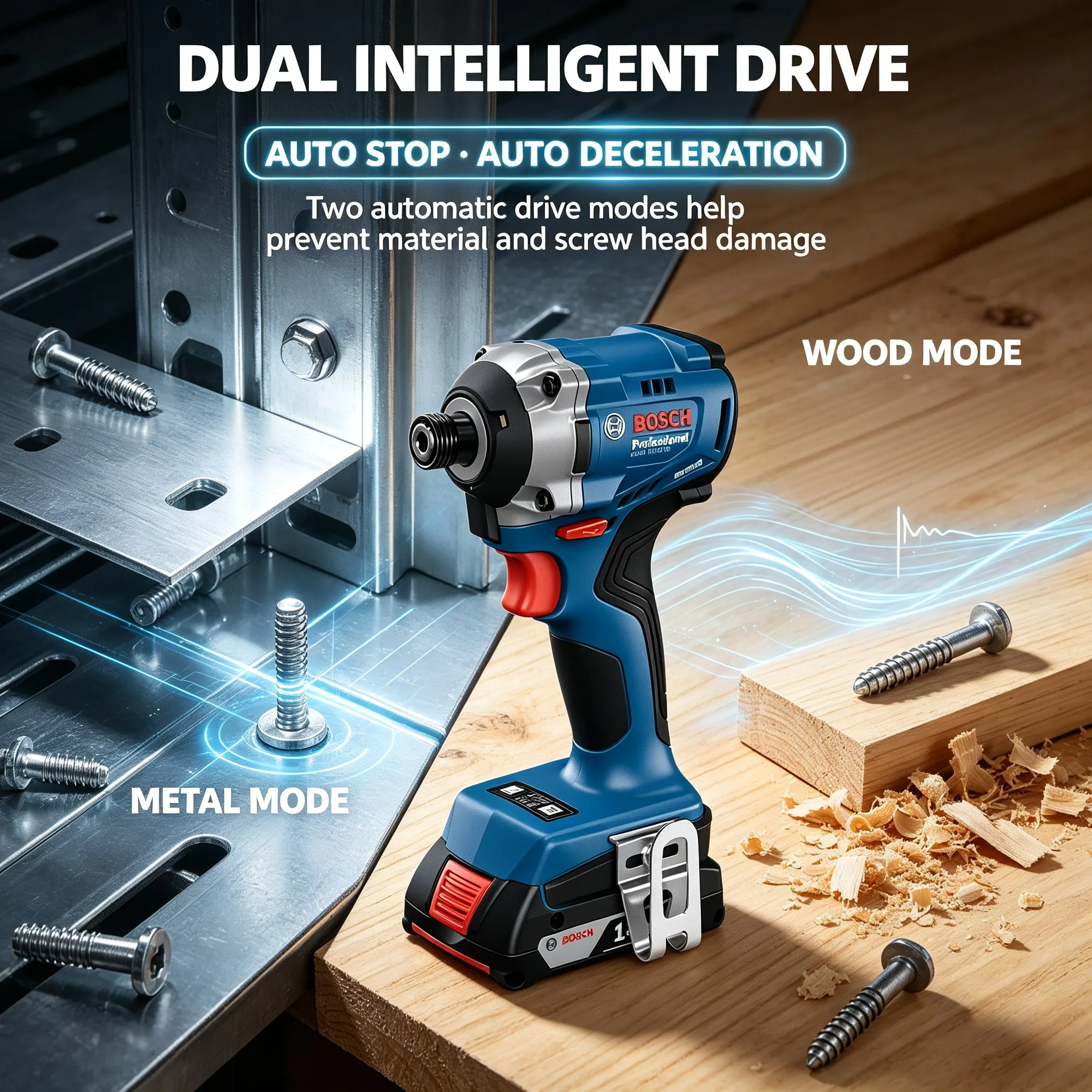 BOSCH GDR 18V-215 Cordless Impact Driver 18V Professional Brushless Impact Drill 1/4