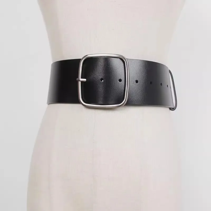 Women's Fashion Genuine Leather Corset Female Cummerbund Coat Waistband Dress Decration Wide Belt J563