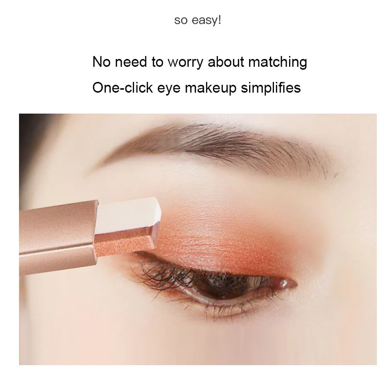 1 個プロフェッショナル 2 で 1 ダブルカラーグラデーションベルベットアイシャドウスティック怠惰なメイク防水持続シマーメタリックアイシャドウ