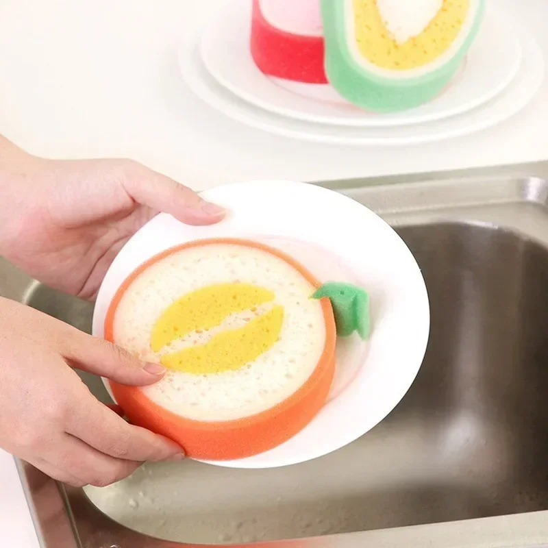 Fruit Thickened Sponge Dish Towel Kitchen Power Decontamination Dish Towel Wipe Dish Towel Thickened Household Kitchen Accessory