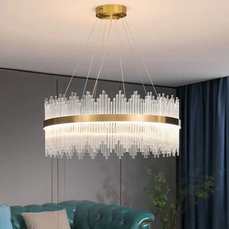 Morden LED lange stijl kristallen plafondkroonluchters Living Eetkamer Hanglamp Nordic Home Decor Hanglamp Glansarmatuur