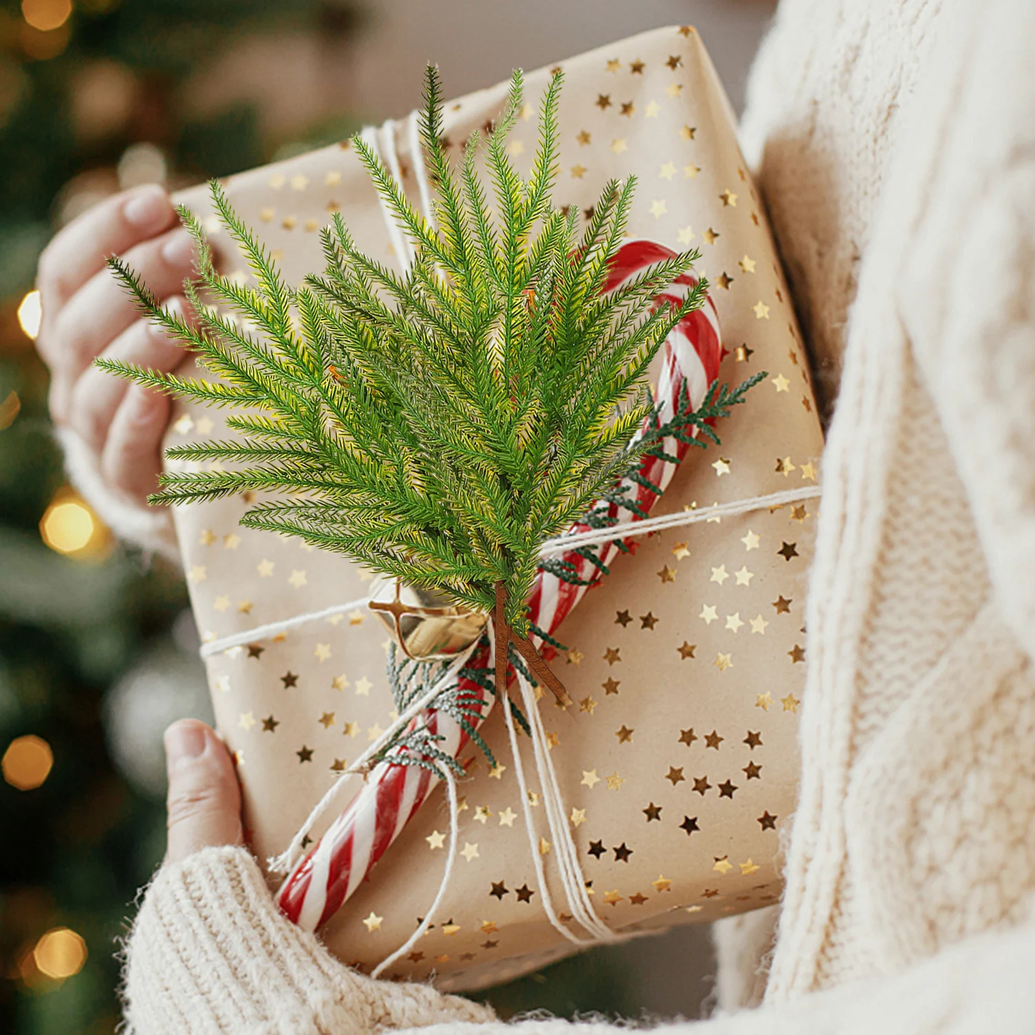 عيد الميلاد نورفولك فروع الصنوبر الاصطناعي الصنوبر إبرة سلاسل DIY بها بنفسك إكليل إكليل النباتات وهمية الخضرة للحزب ديكور الحلي