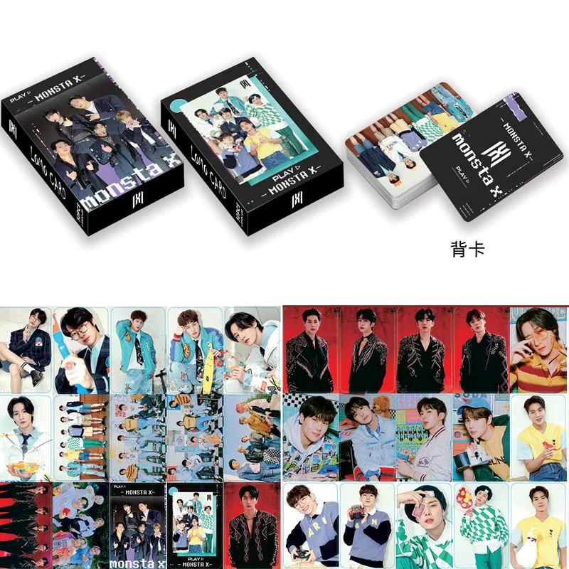 55pcs/set KPOP MONSTAX New Album Shape of Love Lomo Card MONSTA X Photocards Photo Card Postcards Fans Gift