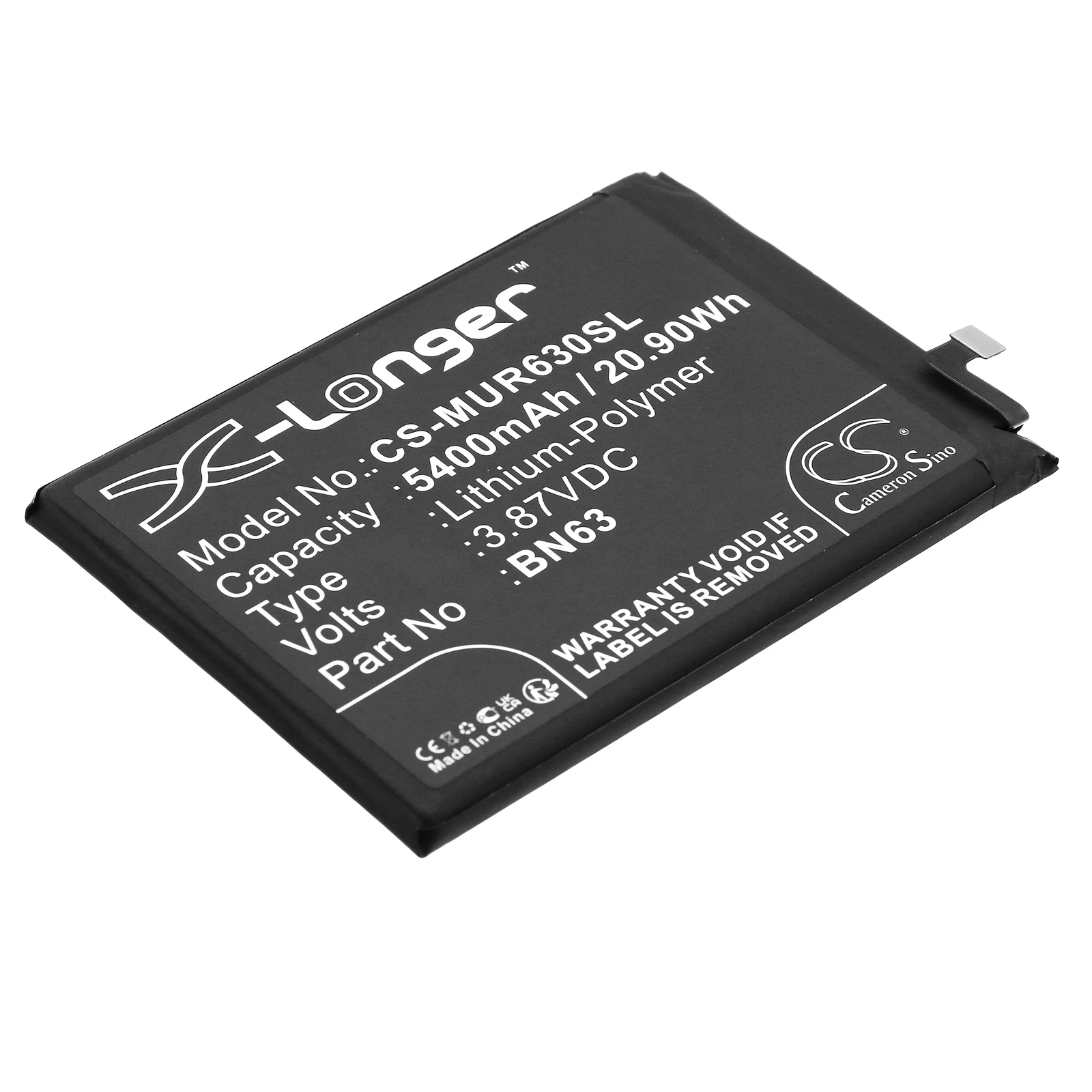 

Li-Polymer Mobile, SmartPhone Battery for Redmi, 3.87V 5400mAh, Compatible Models: 10 Prime,22011119TI