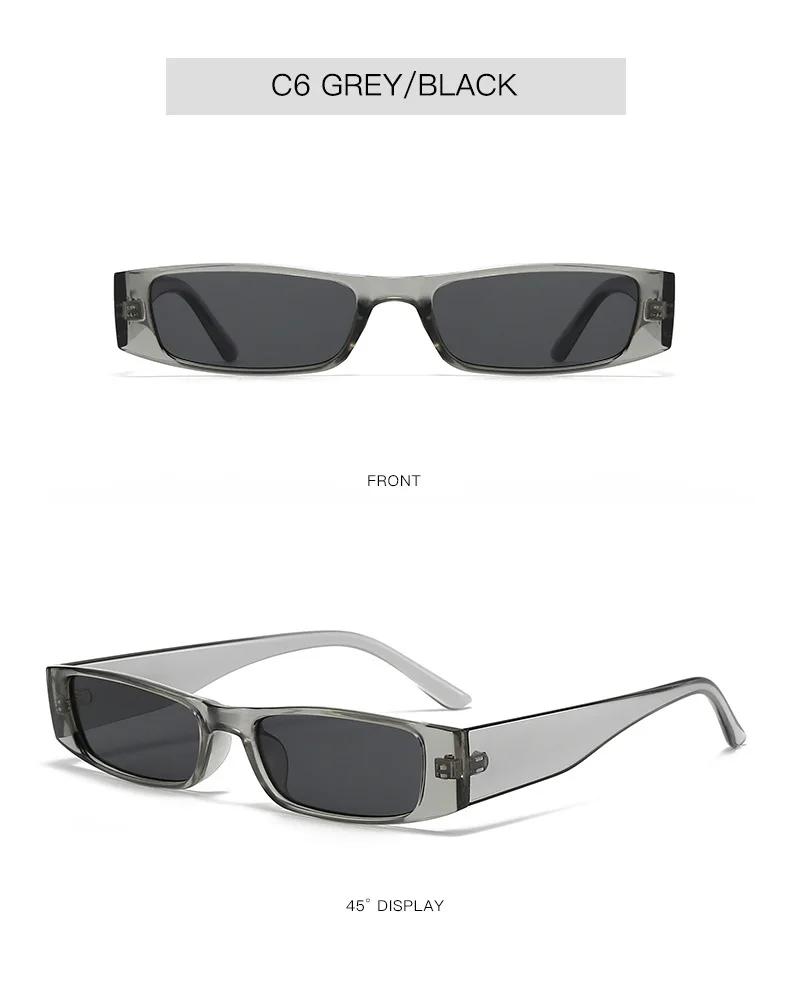 Neue Vintage Quadratische Sonnenbrille für Damen und Herren Marken-Rechteck-Sonnenbrille Ovale Brillen für Männer und Frauen – Detail 11