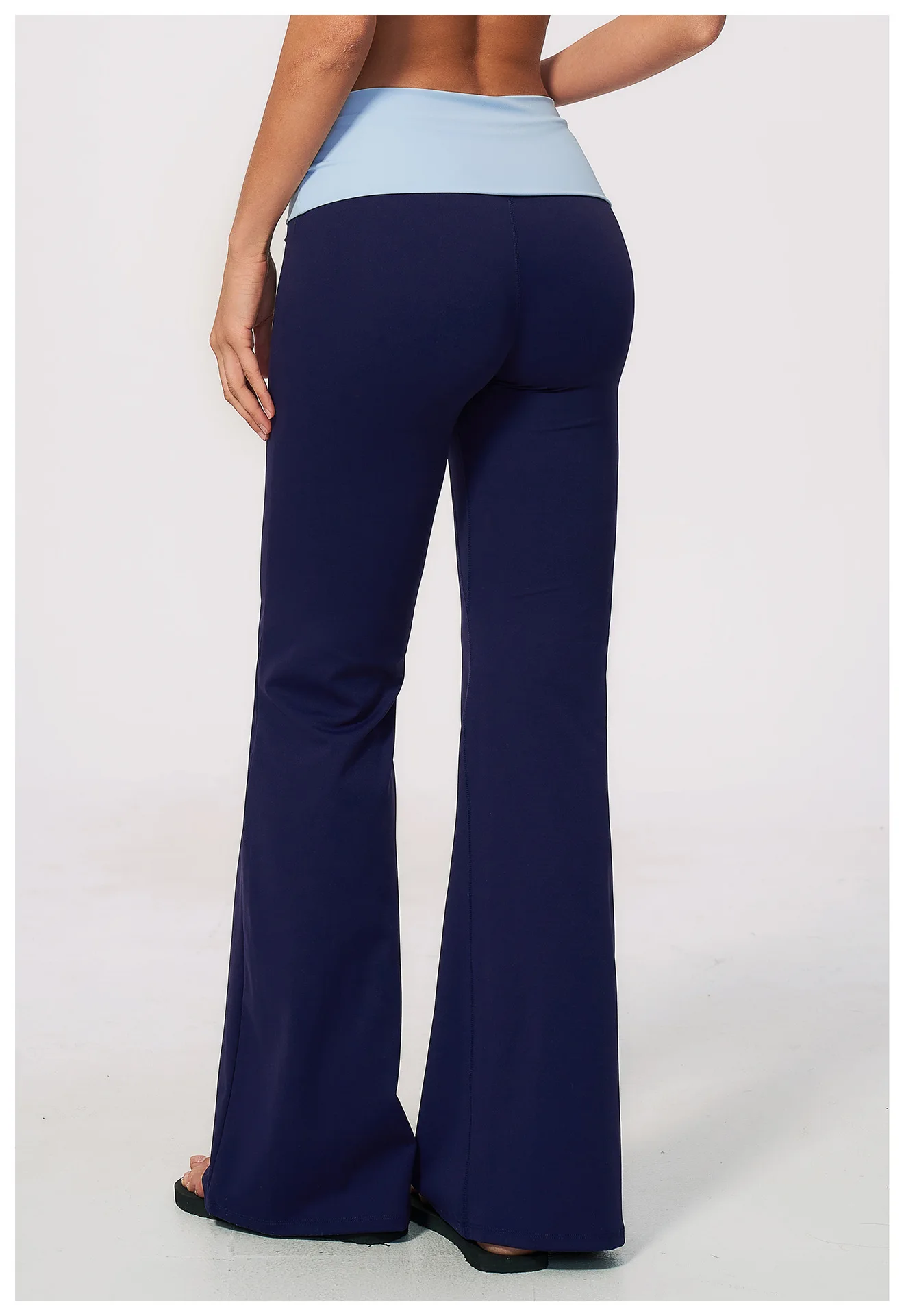 Female Color Blocking Nude Feeling Hip Lifting Sports Wide Leg Pants Pilates Training Fitness Pants