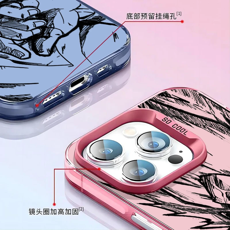Comics D-Dragon Ball Saiyan For Apple iPhone 15 14 13 12 11 XS XR X Pro Max Plus Colorful Silver Cover Phone Case