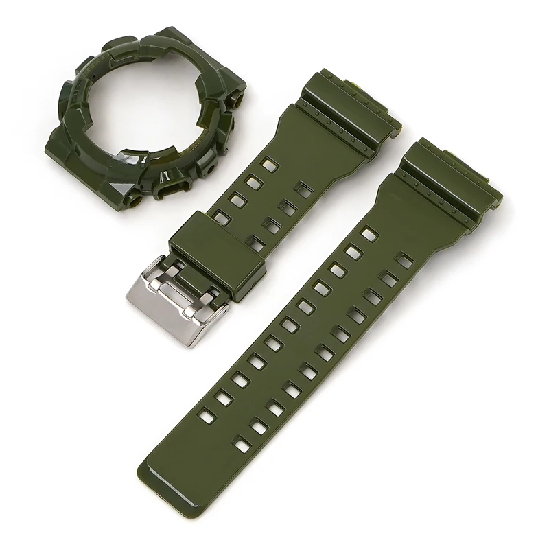 Straps for Casio G shock GA-100 GA-110/120 GD-100/110/120 GLS-100 GAX-100 GA-140 Silicone Sport Band Bezel Watch Case Replace