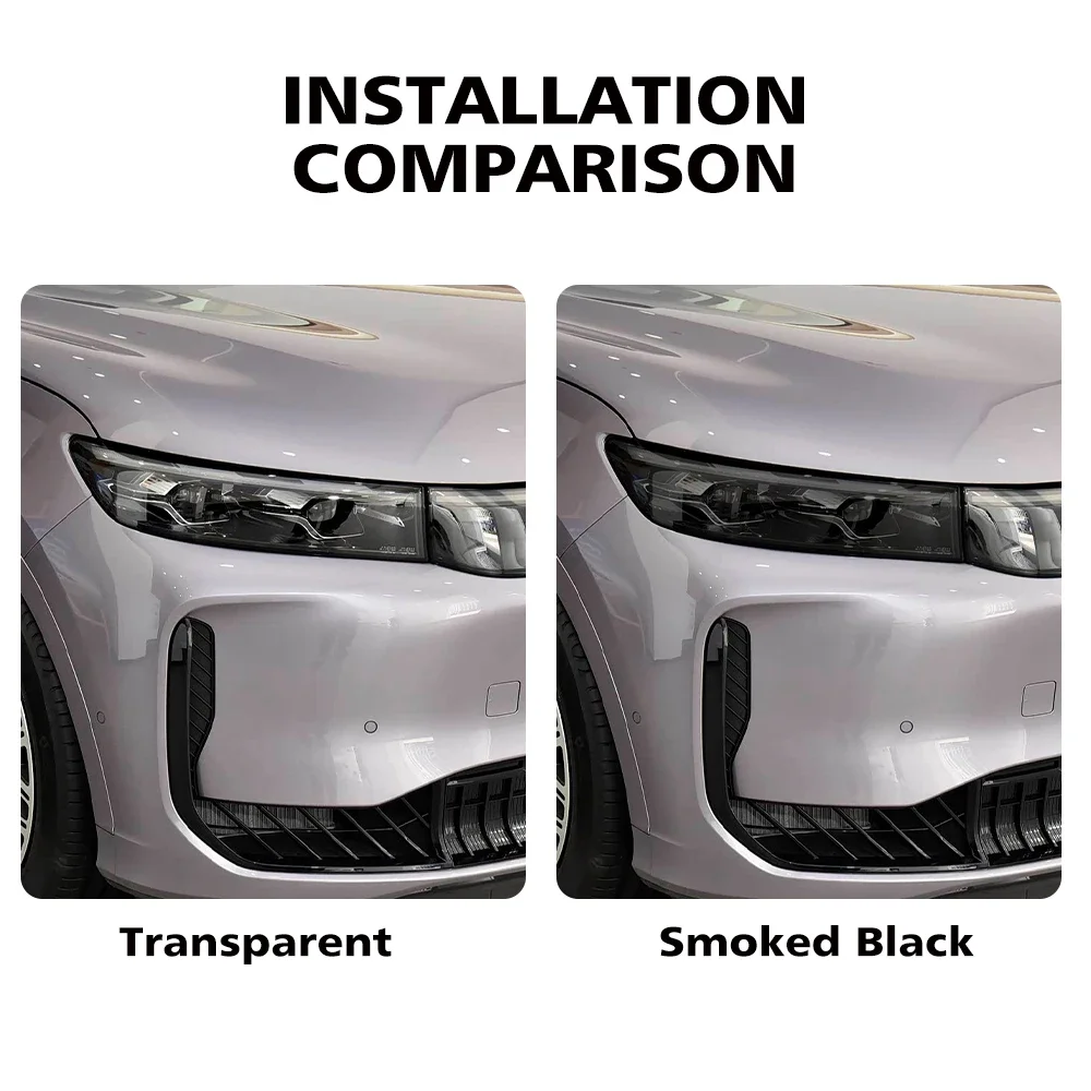 Custom Fit for VOYAH FREE 2022-2026 High-Gloss Smoke Black Headlight Protective Film TPU PPF Pre Cut Anti-Scratch Vinyl Wrap Kit view 4