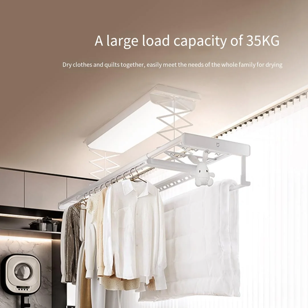 For Xiaomi Mijia Smart Clothes Dryer Pro Slim Built-in Electric Drying Rack 35kg Load-Bearing Silent Air Drying Voice Control