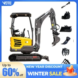 China 2 Ton 1.8 Ton Hydraulic Mini Excavator Machine 1000KG Small Digger EPA/EURO 5 Crawler Excavator Customizable For Sale