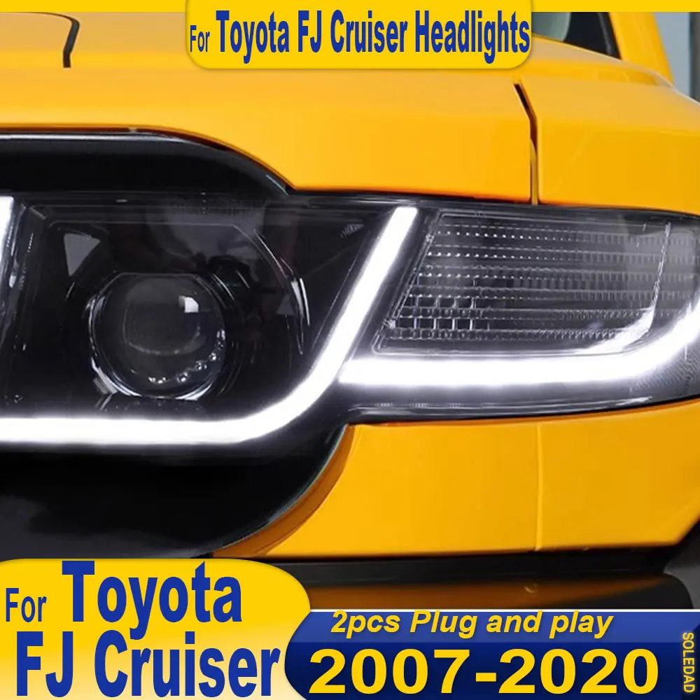 

LED Head Lamp for Toyota FJ Cruiser 2007-2016 LED Car headlight assembly modified LED daytime running light lens xenon assembly