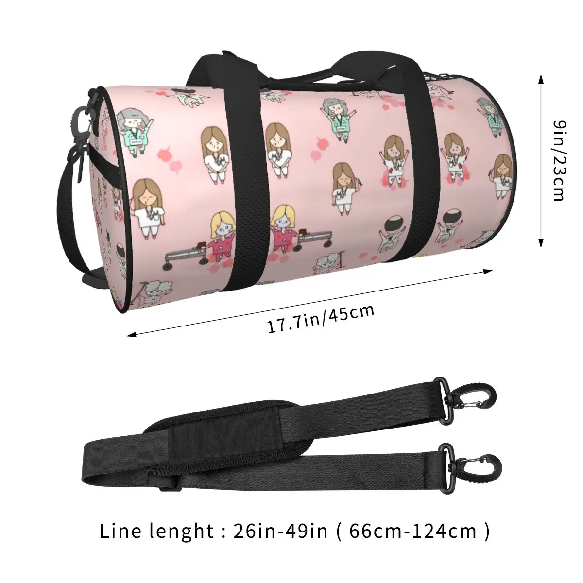 Enfermera En Apuros Nurse Sport Bags Gym Accessories Gym Bag Waterproof Men\'s Design Handbag Swimming Graphic Fitness Bag