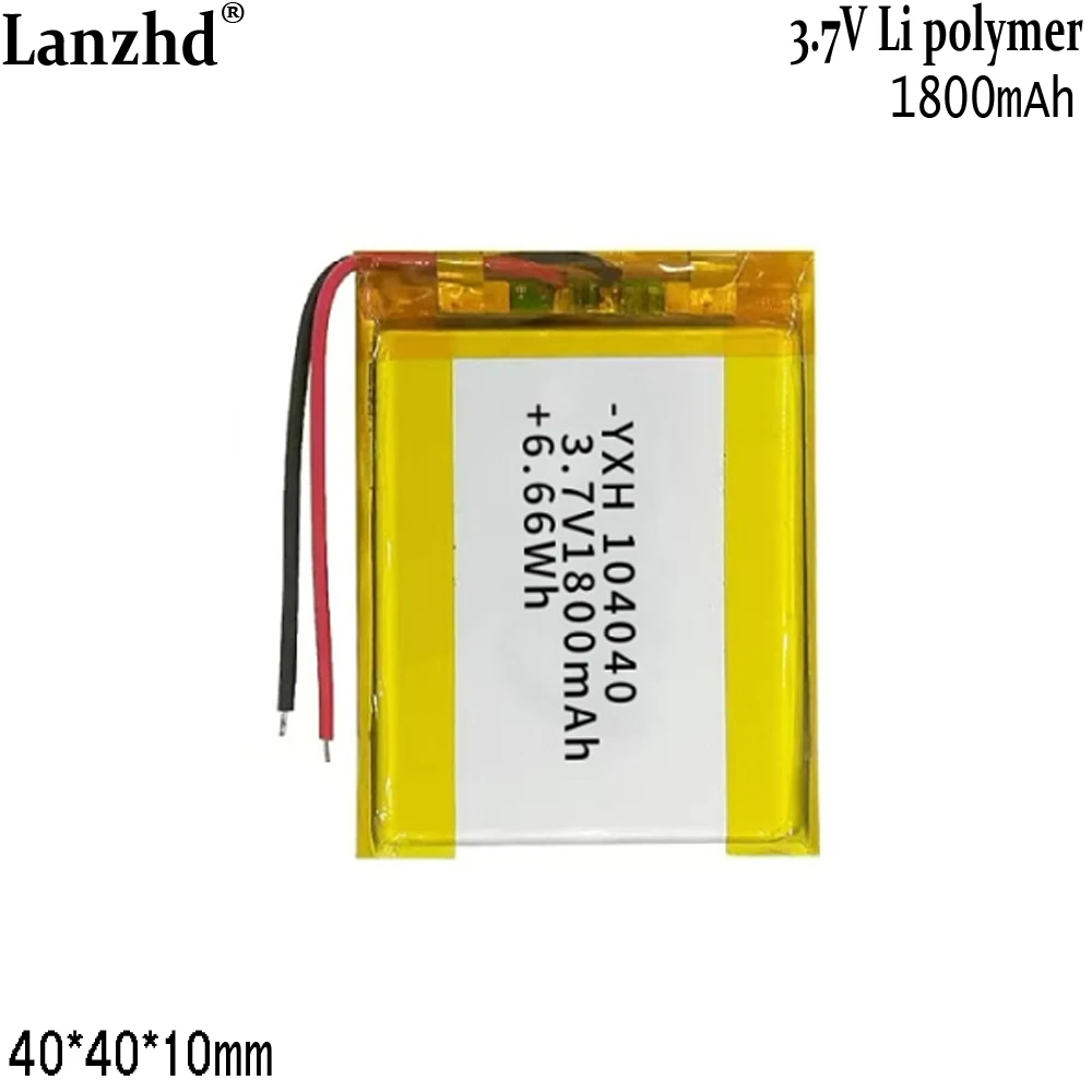 3.7V lithium battery For shaving machine beauty container device recorder makeup mirror children's camera 104040 1800mAh