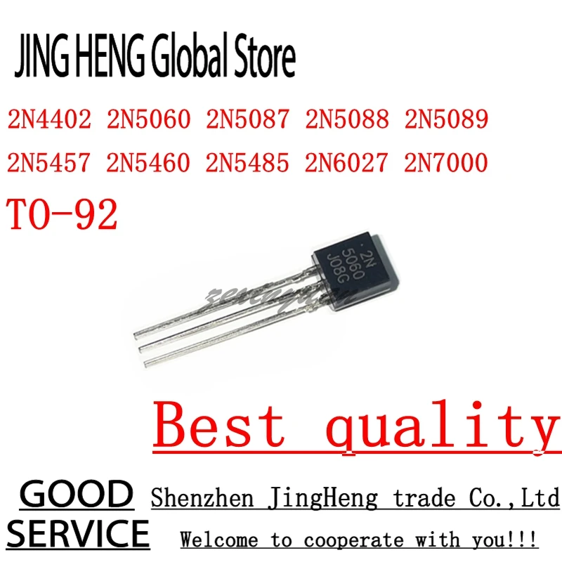 10PCS 2N4402 2N5060 2N5087 2N5088 2N5089 2N5457 2N5460 2N5485 2N6027 2N7000 TO-92 Transistor New