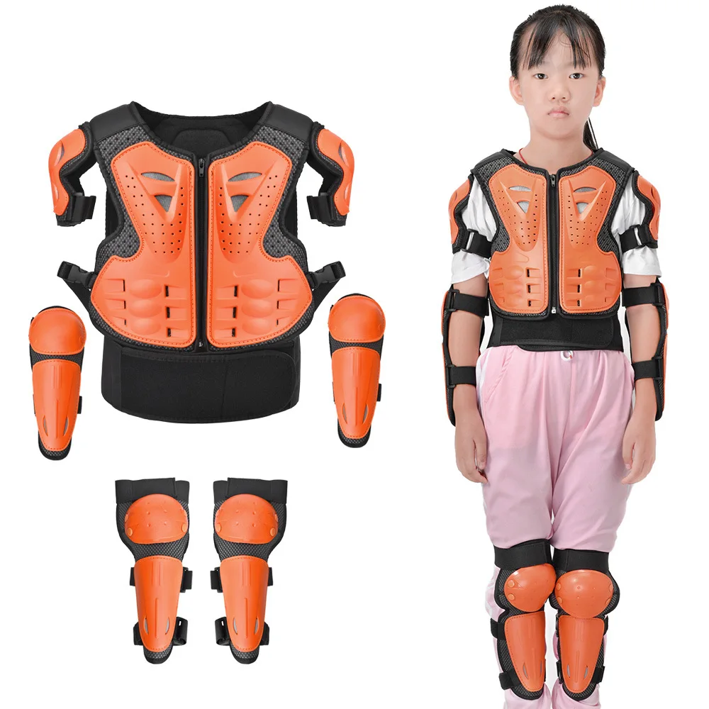 

Children Motorcycle Armor kids Knee Elbow Pads Student Sports Gear child Roller Skating Motor Bike Armor