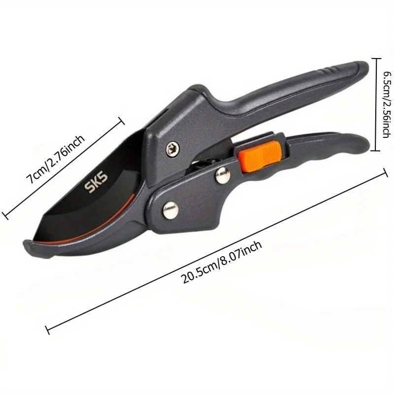SK5 Stainless Easy-Cut Pruning Shears – Labor-Saving Garden Fruit Tree & Floral Trimmer, Compact EDC Scissors