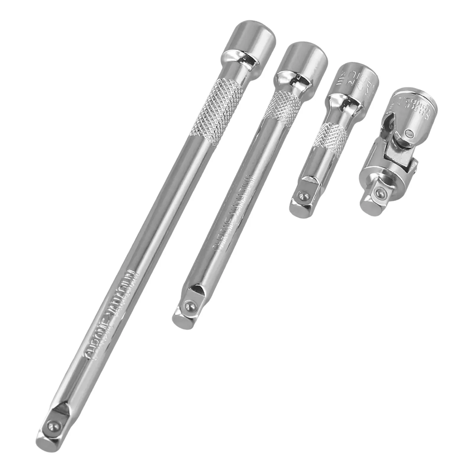 Socket Drive Extensions Set of 34 Pieces Chrome Plated Finish Providing Durability and Functionality in Tight Work Environments