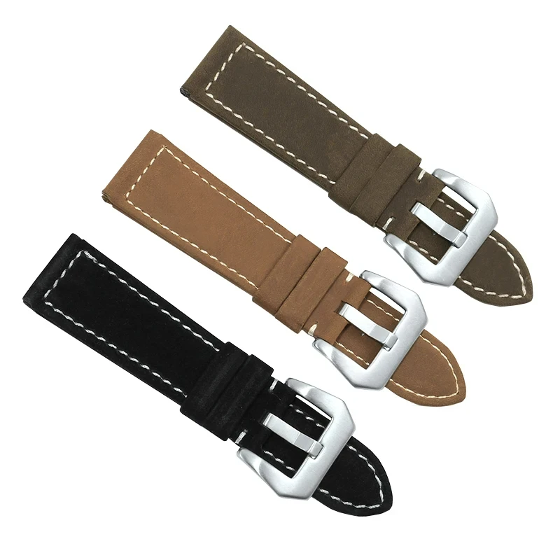 Suitable for ZENISH Zenith Pilot Series Watch Strap Bronze Flying Crazy Horse Leather Watch Strap Men\'s Leather 23mm