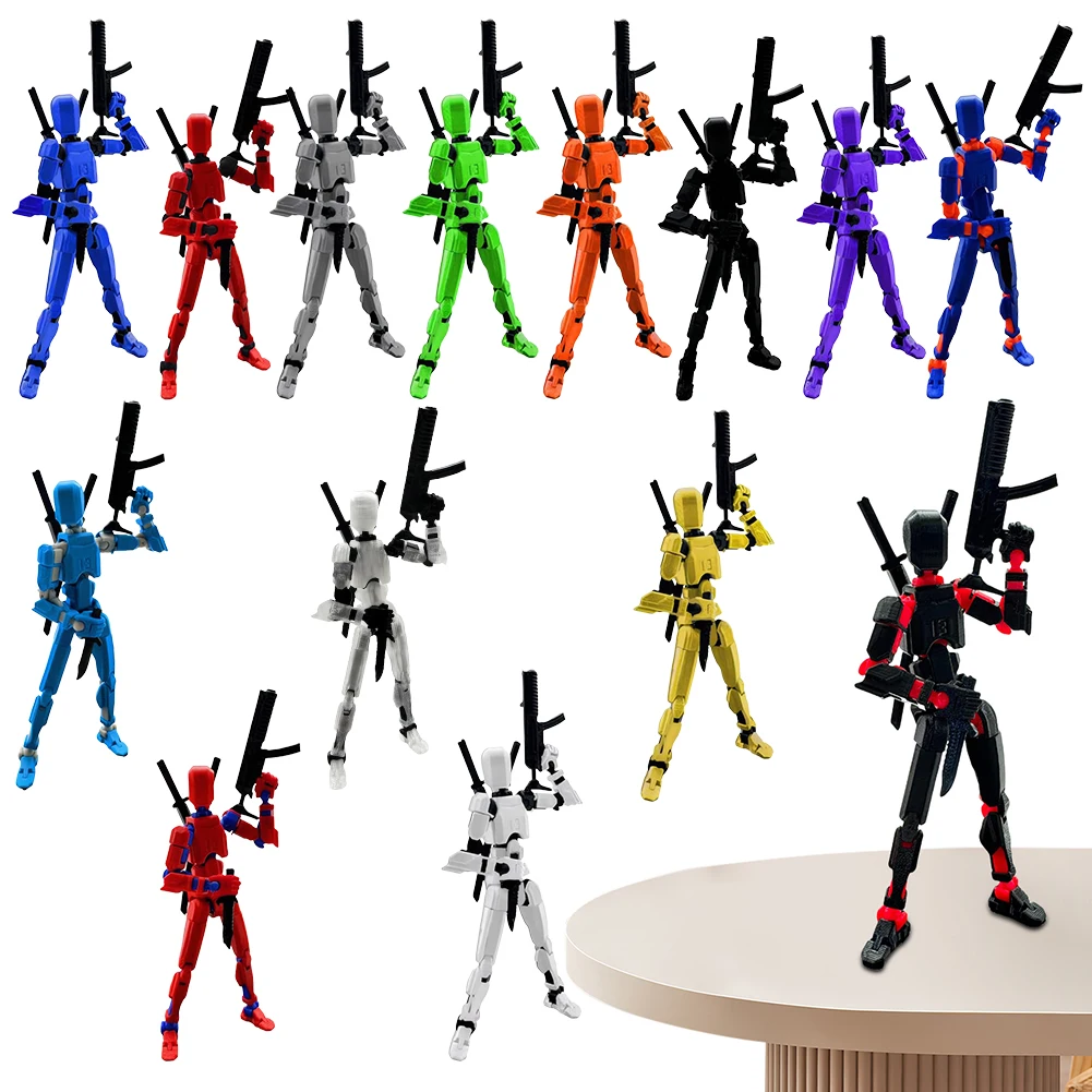 Lucky 13 Figure Toys Dummy 3D Printed Movable Shapeshift Robot Action Figuras DIY Mannequin Decompression Toys For Boy Gifts