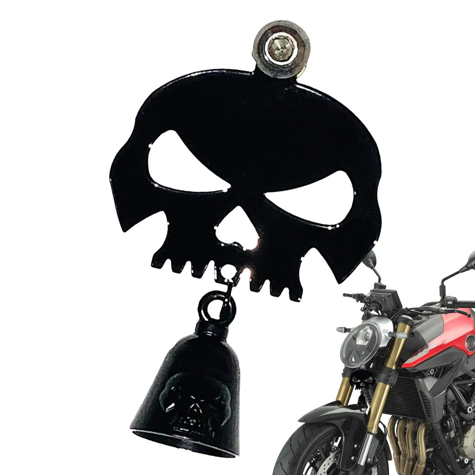 

Rider Skull Bell Hanger Good Luck Biker Bells With Skull Hanger Metal Cycling Pendants For Father Women Men Boyfriend