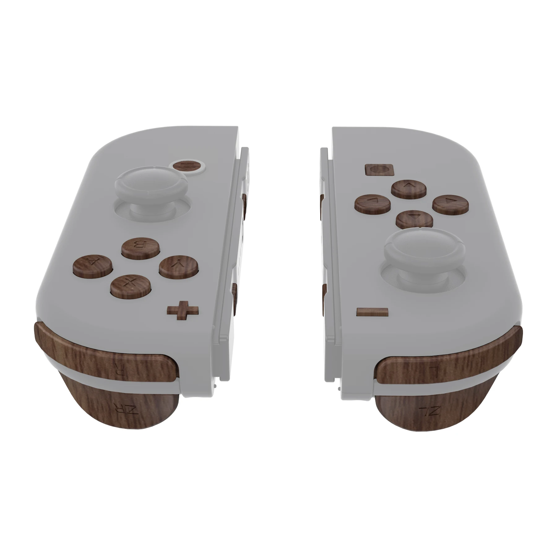 eXtremeRate Replacement Full Set Buttons with Tools, ABXY SR SL L R ZR ZL for Nintendo Switch & Switch OLED Joycon - Wood Grain