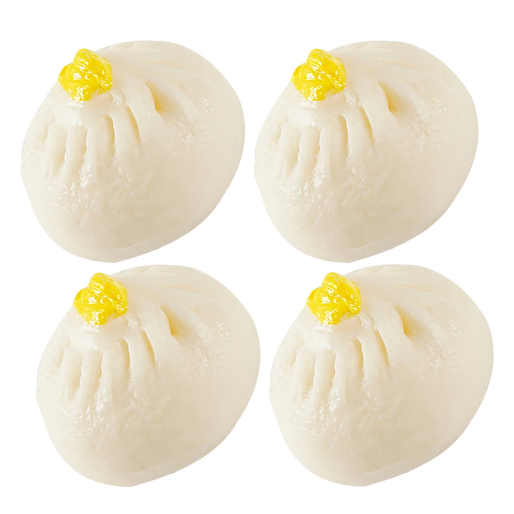 

4 Pcs Imitation Crab Roe Bun Adults Mini Food Toys Props Realistic Fake Displays Artificial Steak