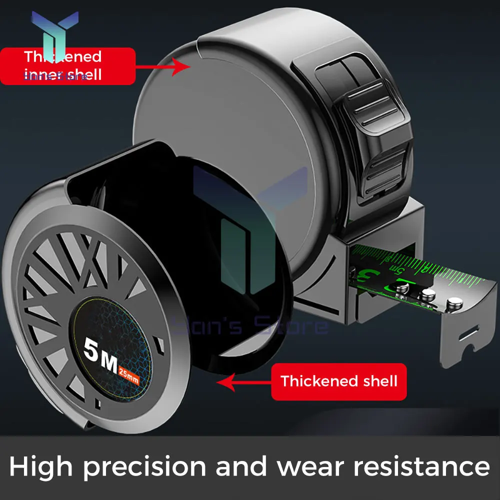 Cinta métrica de acero inoxidable engrosada Cinta métrica de acero resistente al desgaste impermeable de nylon Cinta métrica de acero de alta