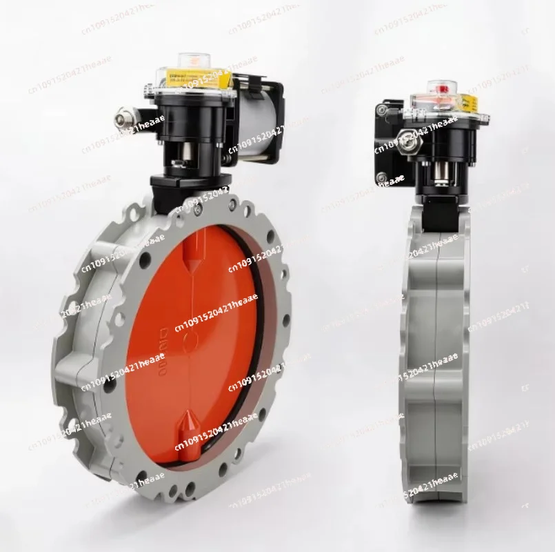 Suitable for D200 N250 D300 V2F Pneumatic Powder Butterfly Valve, Aluminum Alloy Flange Dust‑Proof Valve  Cement Mixing Plant