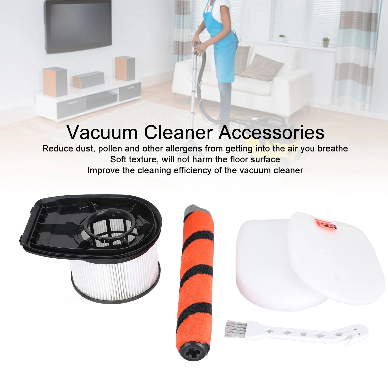 แปรงลูกกลิ้งกรองผ้าฝ้ายสีขาวชุดแปรงทําความสะอาดสําหรับ Shark IZ300UK IZ320 เครื่องดูดฝุ่นแปรงลูกกลิ้งสําหรับ Shark เครื่องดูดฝุ่น