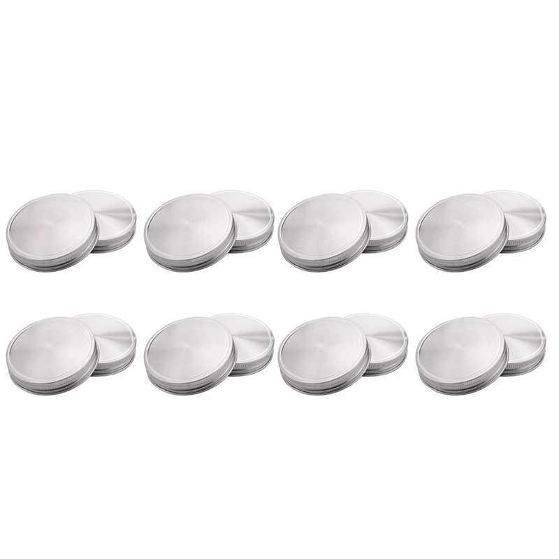 

16 Pcs Stainless Steel Jar Lids 86Mm Sealed Leak Proof Cover With Silicone Seals