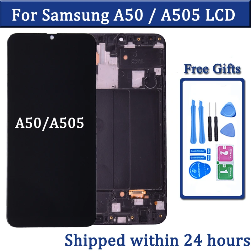 For Samsung A50 LCD A505 A505F A505FN A505GN A505FM LCD Display Replacement with Touch Screen Digitizer Assembly