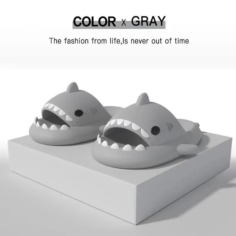 2024 New Shark Slippers Summer Shark Slides Women Men Indoor Bathroom Sandals Couples EVA Shoes Soft Female Outdoor Beach Shoes