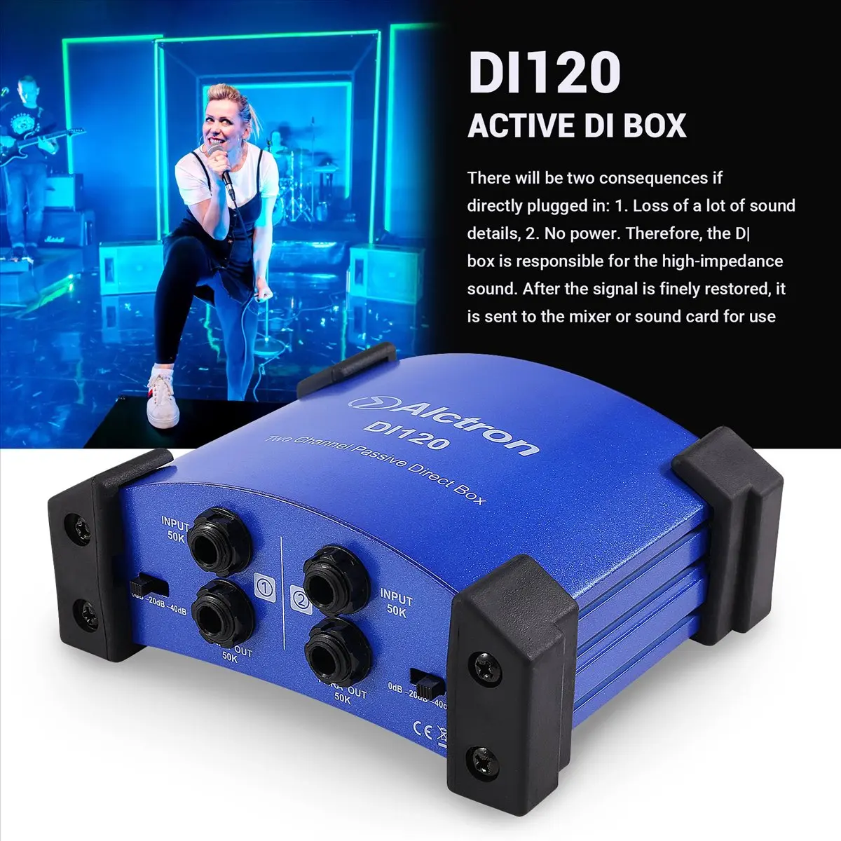

DI120 Two-Way Passive DI Box Impedance Converter DI BOX Stage Effect Device
