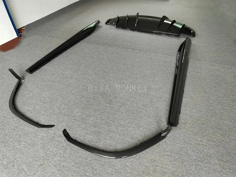 ألياف الكربون الجبهة الشفاه الخلفية الناشر المفسد التنانير الجانبية OEM نمط طقم الجسم لفيراري 296 الترقية على نمط OEM #4