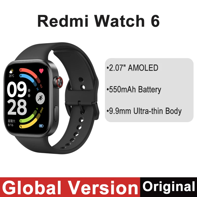 Global Version Redmi Watch 6 550mAh Battery 150+ Sports Modes 5ATM Smartwtach 2.07