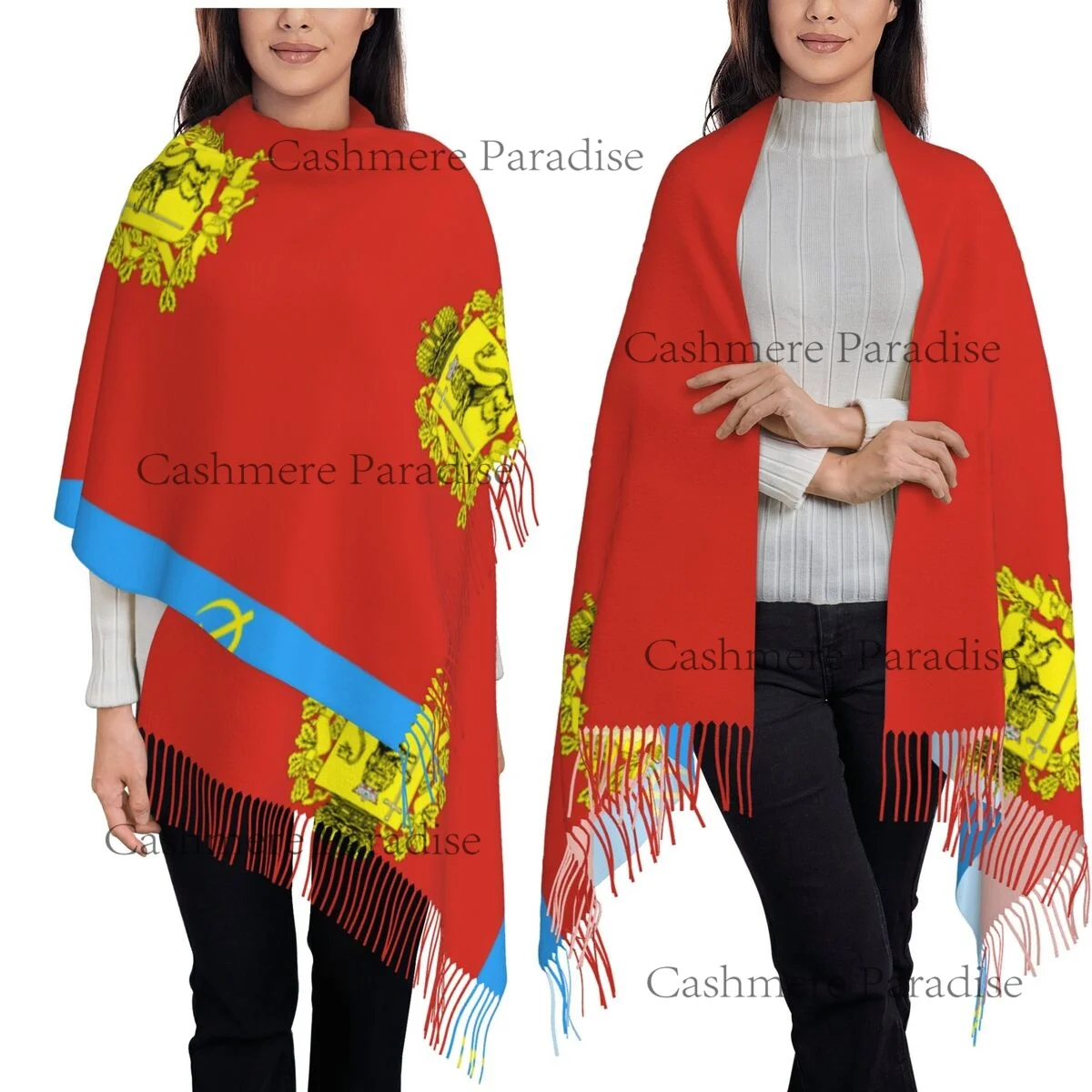 Vladimir Oblast Flag Warm Shawls Wrpas Men Women Custom Large Scarves Winter Luxury Brand