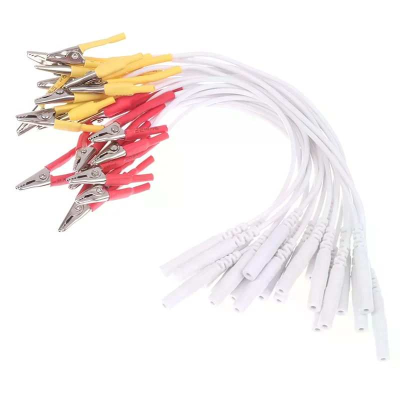 10x Tens/Ems Tieline Alligator Clip Cable Wire Electrode Accessories For Hwato SDZ-II Electronic Acupuncture2mm Pin Type Cables