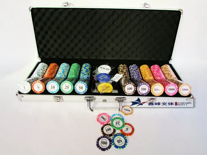 500 pieces of 14g Crown Texas Hold \'em Chip Set Clay Baccarat Chip Coin Activity Entertainment Casino